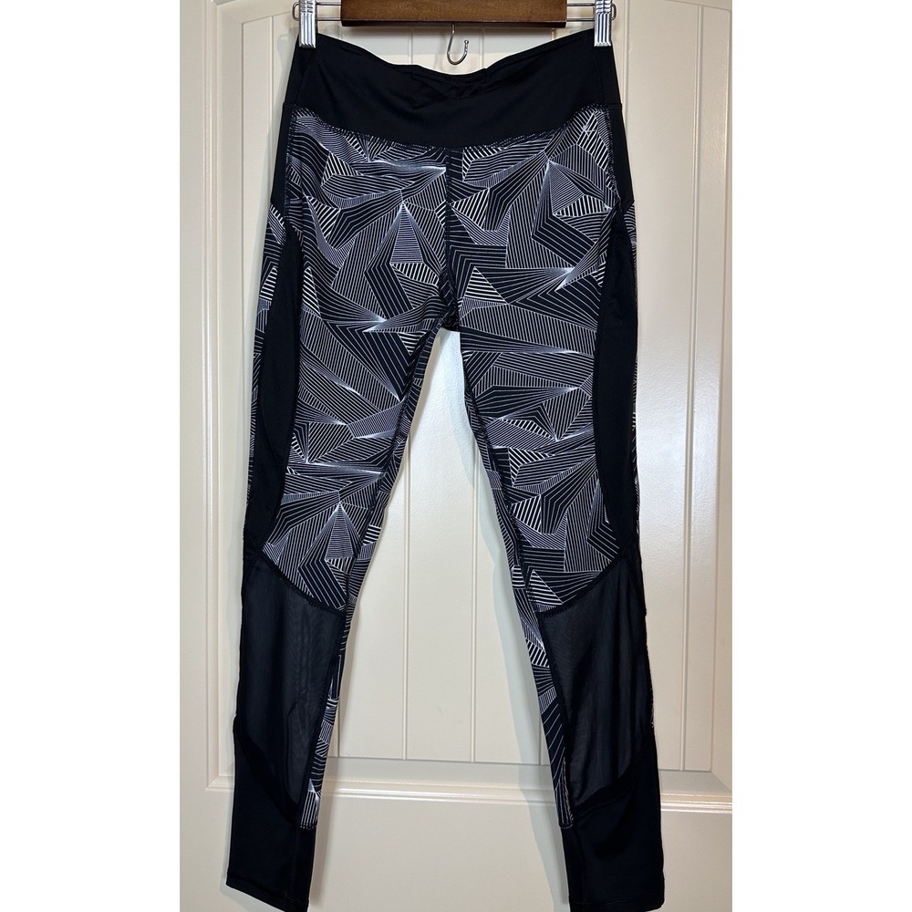 Danskin Now small black white geometric print Ankle Full Length Legging GUC